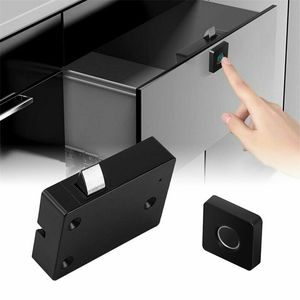 Keyless Fingerprint Cabinet Lock Smart Biometric Electric Lock Drawer Anti-theft Office Drawer File Cabinet Door Lock 201013