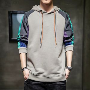 2022 Autumn Men Sweaters Patchwork Long Sleeves Street Hiphop Sweatshirt Men mode casual Harajuku Hooded tröja kläder L220730