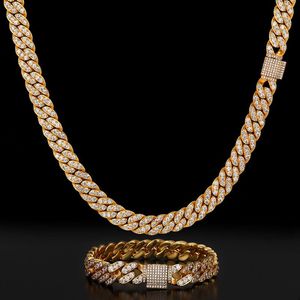 Kedjor Hip Hop Claw Setting 5a CZ Stone Bling Out 12mm Solid Cuban Miami Link Chain Necklace For Men Rapper Jewelry Giftchains Chainschains