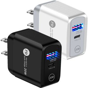 20W 18W snabb snabb PD-laddare EU US UK Typ C USB-C Wall Charge Power Adapters för iPhone 12 13 14 15 Pro Samsung Xiaomi Telefonladdare