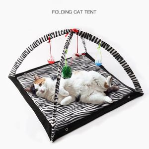 Cat Toys Pet Çadır Köpek Yatak Oyuncak Ev Taşınabilir Katlanabilir Teepee Mobil Etkinlik Evcil Hayvan Mat Blanketcat