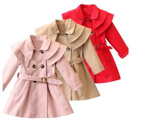 CAUSAL 2022 Baby Girl Trench Coat European с твердым хлопчатобумажной транш