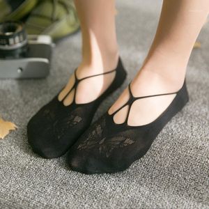 Wholesale- Ballet Lace Sock Slippers Women Invisible Socks For Ankle No Show Ladies Boat Woman Sexy