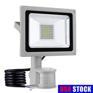 Sensores Indutivos venda por atacado-100W LED PIR Motion Sensor Luzes de Inundação Ao Ar Livre Lâmpada de Indução K K IP65 Impermeável Inteligente Inteligente Security Work Light Ac110V USA Stock