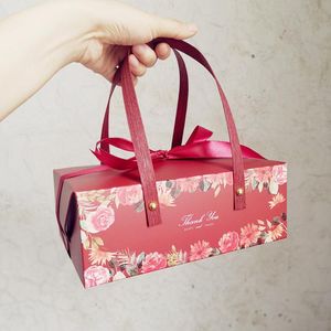 Embrulho de presente 10pcs cor de rosa vermelha cor de cor boxa de bolsa de papel biscuit biscoit bisco