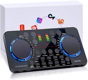 V300 Live Sound Card, Gaming Voice Changer, Bluetooth 4.0 Riduzione del Rumore Interfaccia Mixer Audio Controllo Vocale per Computer Cellulare