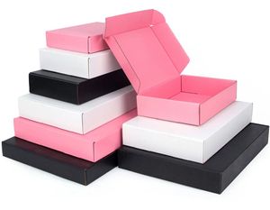 Caixa de presente corrugada da caixa do armazenamento do envoltório branco cor-de-rosa preto da caixa de presente de 3 camadas 79 tamanhos de presente personalizados e logotipo impresso