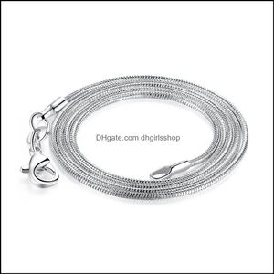 Chains Necklaces Pendants Jewelry Big Promotion 1Mm 925 Sier Snake Chain Necklace With Lobster Clasps For Pendant Dh9He