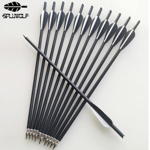 12 PCS Archery Carbon Arrows Crossbow Bolts 135 16 17 18 20 22 Inches For Hunting 220812