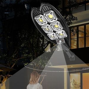 160COB Solar LED Street Light Waterproof Smart Remote Control PIR Motion Sensor Lamp 1500W Outdoor Garden Security Wall Light 220531