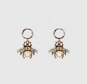 Fashion Gold Women Designer Doppelbuchstaben Stud Luxus Geometrisches kristallförmiges Herz geformtes Paar Zirkon süße Ohrringe für Lady Wedding Hoop Jewerlry Linka