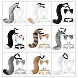 Wholesale wolf ears and tail cosplay resale online - Other Event Party Supplies Faux Fur Kitten Wolf Long Tail Ears Hair Clips And Leather Neck Collar Choker Set Halloween Cosplay CostumeOthe