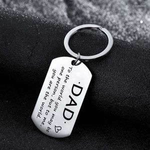 Keychains Dad To The World You May Be One Person But Me Are Keyrings Gift Jewelry Dog Tag Stainless Steel Enek22