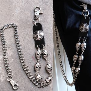 Men's Motorcyle KeyChain Jean Biker Wallet Belts Chain Skull Charm Gothic Rock Skull Pants Trousers Waist Key Men's BL48 220516