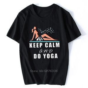 T-shirty męskie T-koszulka Zachowaj spokój i rób jogę Kobiety bawełniane hop hop tees streetwear harajuku