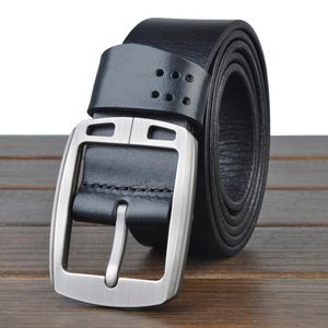 Belts Big Size Plus 105-160cm Genuine Leather Luxury Strap For Men Buckle Fancy Vintage Jeans Cintos Ceinture Homme