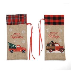 Decorazioni natalizie Anno Famiglia creativa Lino Cassetto auto Copri bottiglia di vino Tavolo Vestire per la casa