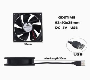 Fani Coolings kawałek gdstime 92 mm x 25 mm 9225 złącze USB DC 5V 9cm bezszczotek chłodnica komputerowa wentylator chłodzenia 92 90 mmfans