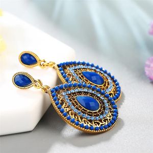 Calco di orecchini lunghi bohémian e orecchini a goccia d'acqua nera vintage per donne gioielli di moda etnica boho grandi perle aretes 2022dangl