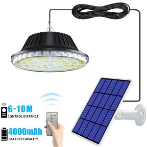 Solar Shed Lamp Solar Pendant Light Indoor Outdoor Gazebo Lights with Remote Control IP55 Waterproof for Yard Patio Home Chicken