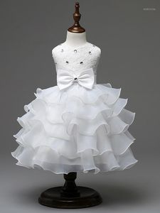 Мода красивая детская одежда Прекрасное кружевное хрустальное крещение розовые красные белые свадебные платья рождены