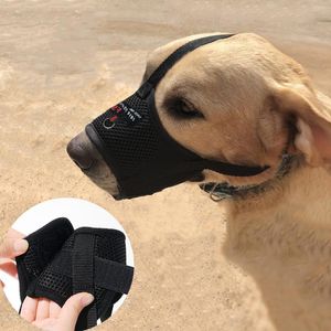 Hundkläder justerbar munstycke andningsbar mun täck krage anti skällande husdjur för hundar tillbehörskund