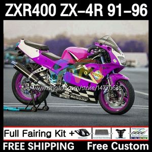 カワサキニンジャZX4R 400cc ZXR-400 1991のフェアリングキット1992 1992 1993 94 95 96ボディ12DH.83 ZXR 400 CC ZX-4R ZX 4RカウリングZXR400