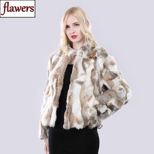 Winter Women Women Real Rabbit Fur Jacket Natural Warm Rabbit Coat Russian Lady Gross 100%