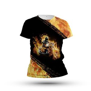 Herren T-Shirts Flammenschädel Coole Mode Persönlichkeit Druck Original Design Trend T-Shirt Straße Kurzarmhemd O-Ausschnitt