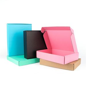 5pcs10pcscolor gift box blank Festival Party display corrugated packaging storage wig carton support custom size print 220608