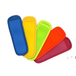 12 Colors Antifreezing Popsicle Bags Freezer Popsicle Holders Reusable Neoprene Insulation Ice Pop Sleeves Bag Kitchen Tools RRE13672