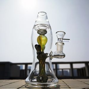 Wholesale 8 Inch Solid Lava Lamp Hookahs Glass Bongs Showerhead Percolator Internal Recycler Dab Oil Rig Bongs 5mm Thick Water Pipes With Bowl XL-LX3