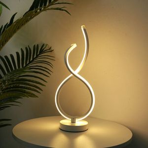 Bordslampor modern minimalistisk lampa led spiral akryl skrivbord ljus sovrum natt vardagsrum hem belysning fixturetable