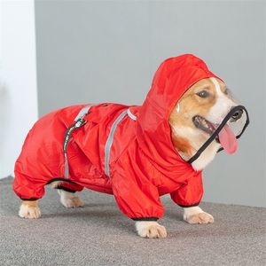 Welsh Corgi Dog Raincoat Pembroke Welsh Corgi Dog Clothes Jumpsuit Waterproof Clothing Outdoor Pet Outfits Products Dropship 201015