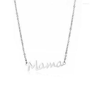 Colares pendentes Hip Hop Mama Cartas de colar de aço inoxidável Cadeia do dia das mães para mulheres e mamãe jóias de jóias