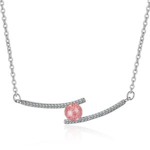 Hänge halsband Utimtree Strawberry Crystal Moonstone Pärlor Geometriska halsband Kvinnokedja Chokers halsbandshus