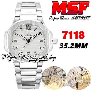 MSF 7118-1A-010 Cal.324SC ms324 Ultradünne automatische Damenuhr 35,2 mm Zifferblatt mit silberner Textur, Edelstahlarmband Neueste Superversion Ewigkeit Damenuhren 018