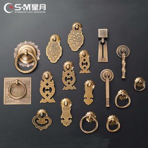 Wholesale classical brass for sale - Group buy Handle Edc Chinese Classical Solid Wood Furniture Single Hole Drawer Cupboard Wine Pure Copper Round Brass SFISH MA7U