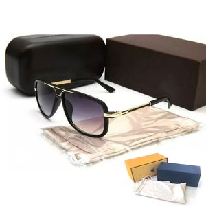 Kvinnakvalitet Solglas￶gon Luxury Mens Sun Glasses UV Protection Men Designer Eyeglass Gradient Metal g￥ngj￤rn Fashion Women Spektakar med l￥dor Glitter2009 2399