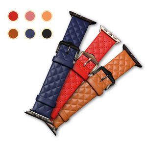 Premiun Luxury Camel Leather Strap for Apple Watch Band 38mm 42mm 45mm 41mm 40mm 44mm Women Wristband IWatch Series 7 6 5 4 3 Watchband Accessories Dropshipping