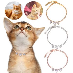 Hundkläder Pearls Chain Cat Collar Necklace Metal Cuban Link för medelstora och stora hundar Pet Heavy Duty Chew Proof Olika längdalternativ Dog