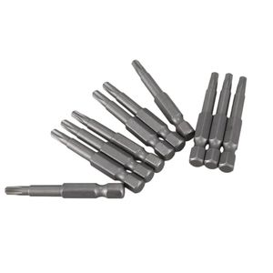 Narzędzia ręczne 10pcs T20 Magnetyczna śrubokręta Bit S2 Stalowa stalowa stal 50 mm długość Torx Wiertło 6,35 mm HEX HAXPER BEZPIECZEŃSTW