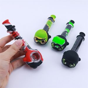 New Arrival Filtr Silikonowy Rurka do palenia 5.1 Cal Travel Tobacco Pipes Łyżka Papieros Papieros Papieros Suche Zioła Twisty Glass Tlunt