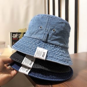 Breda randen hattar tvättade jeans gör gammal fiskare hatt kvinnlig koreansk version mångsidig mode solskade hatt japanska casual studenter bassäng hatt man