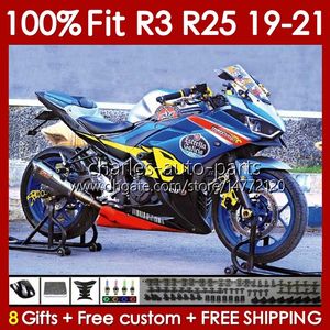 Корпус плесени для инъекции для Yamaha YZFR3 YZF-R25 YZFR25 2019-2021 Bodywork 141NO.21 100% FIT YZF R 3 25 R3 R25 19 20 21 рамка YZF-R3 2019 2020 2021 OEM FACRING Kit Blac