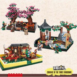 Toys building blocks new product Three Kingdoms ancient figurines assembled building blocks Chinese style children's gift G220524