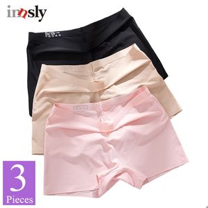 3 Pieces/Pack Women Boyshorts Seamless Female Boxer Ice Silk Ladies Safety Short Pants Mid Waist Summer Breathable 220426