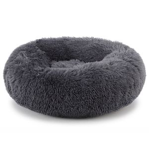 Calming Fluffy Dog Bed Round Pet Lounger Cushion For Small Medium Large s Cat Winter Kennel Puppy Mat LJ200918