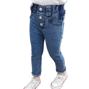 Jeans per bambini Pantaloni a matita Jeans Jeans tinta unita per bambini Vestiti per bambina in stile casual per bambina 210412