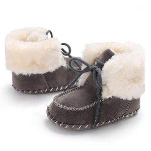 First Walkers 2022 Herbst Kleinkind Baby Junge Mädchen Weiche Sohle Crib Born Rutschfeste Schuhe Sneaker Winter Warme Feste Stiefel 0-18 Monate